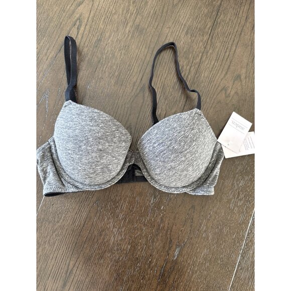 Auden size 36A Lightly Lined comfort wire Demi coverage Underwire Bra heathered - Picture 2 of 6